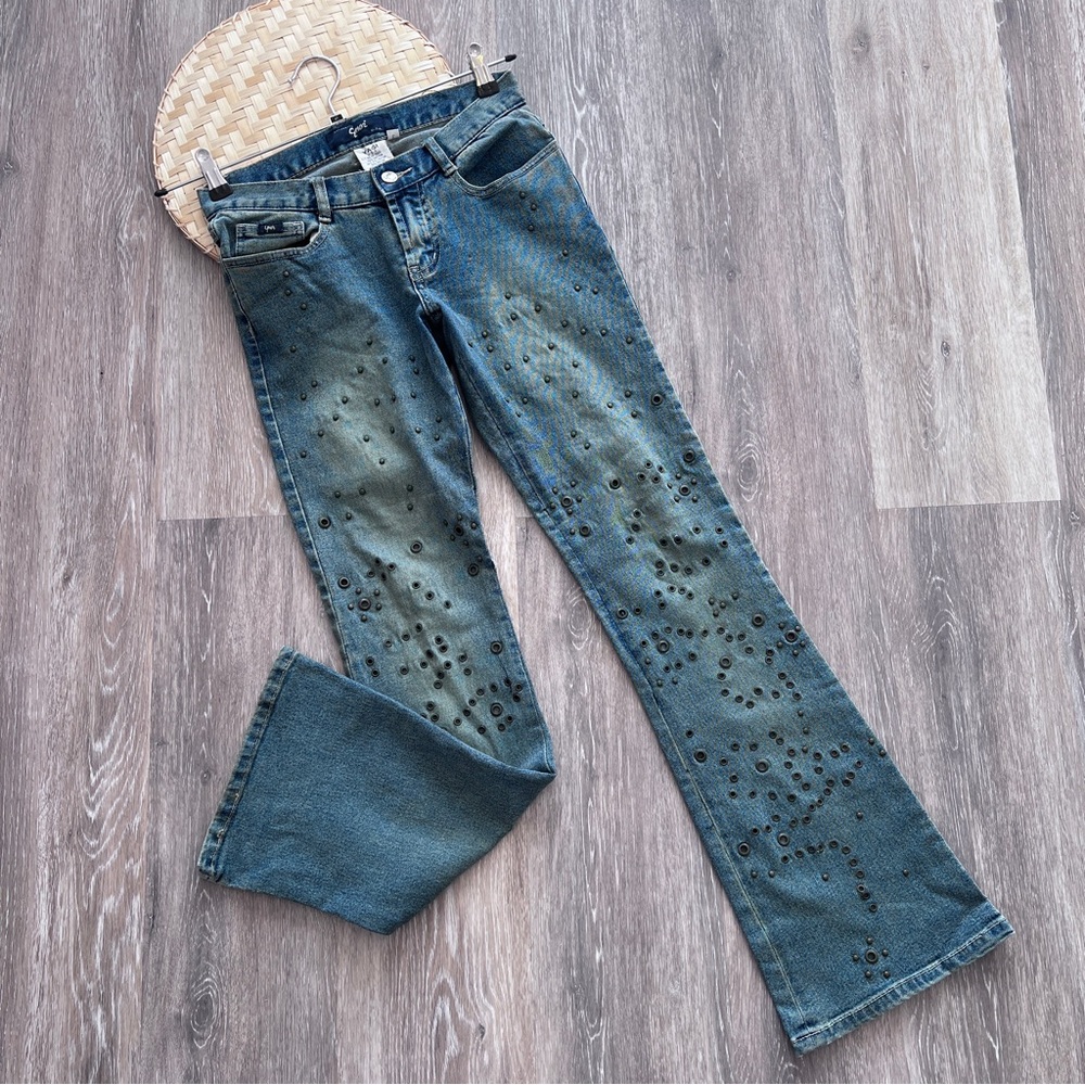 Vintage Y2K ultra low rise studded jeans yagi made in USA